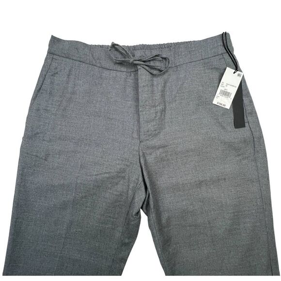 New Dylan Gray Men US 33 Grey Wool Pants Slim Fit Elastic Waistband Sweatpants - Picture 4 of 9